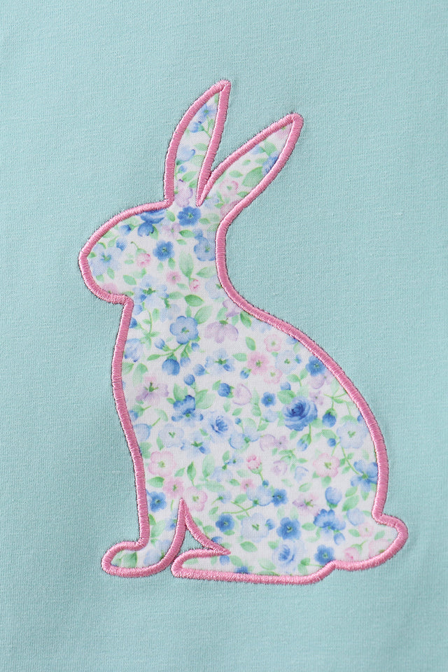 Teal Bunny Appliqué Set