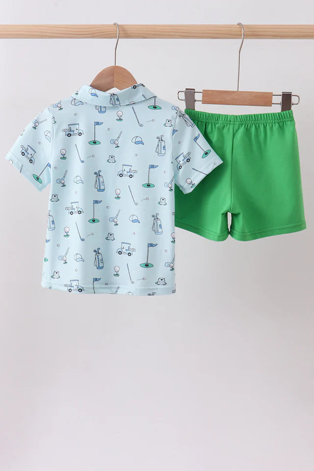 Golf Print Shorts Set