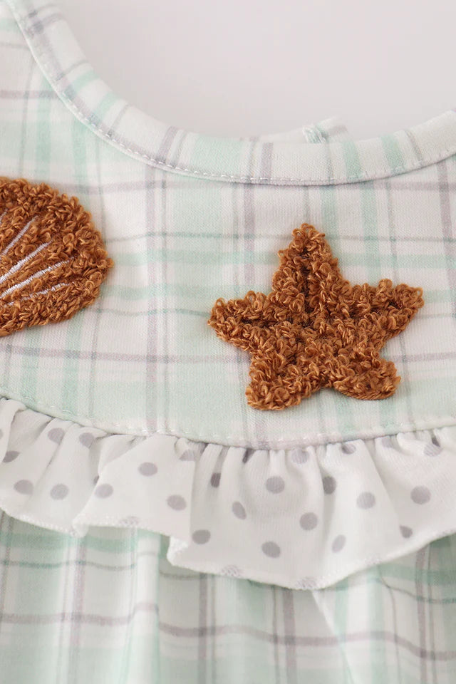 Sea Shell French Knot Ruffle Bloomer Set