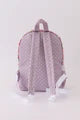 Purple Floral Print Canvas Backpack - Small