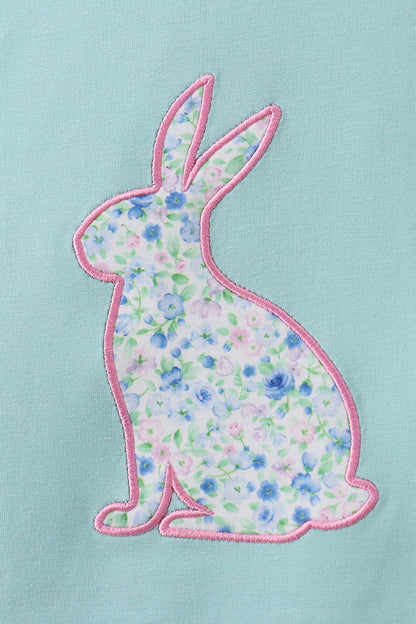 Teal Bunny Appliqué Set