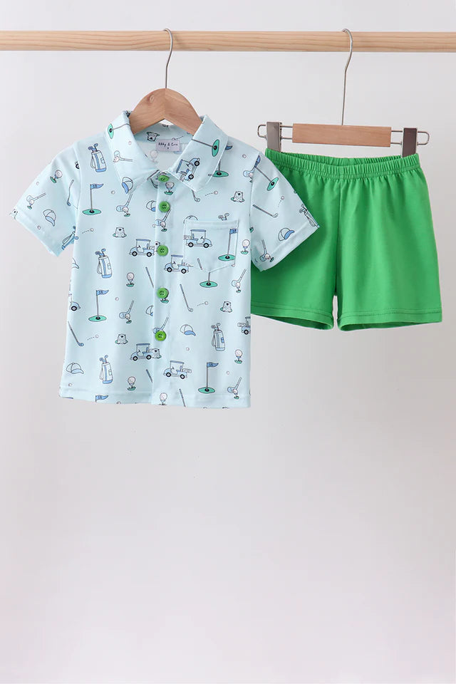 Golf Print Shorts Set