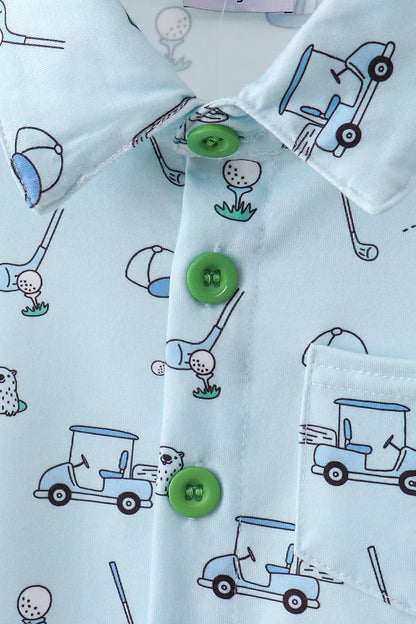 Golf Print Shorts Set