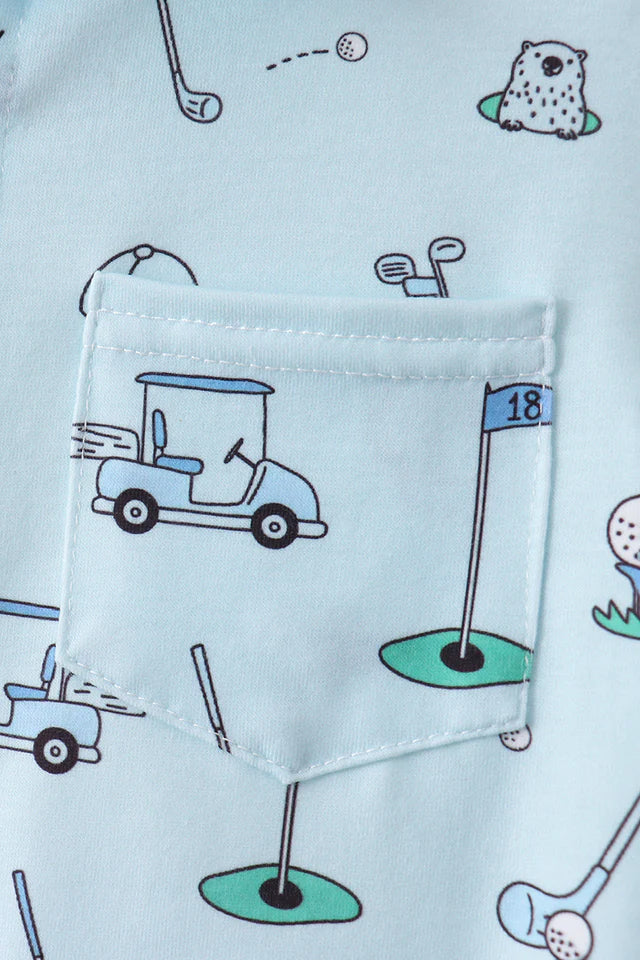Golf Print Shorts Set