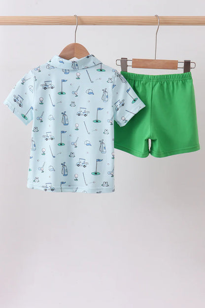 Golf Print Shorts Set