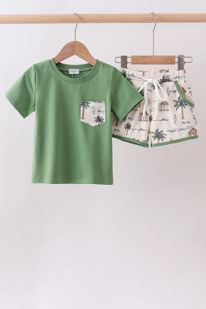 Beach Print Boys Set