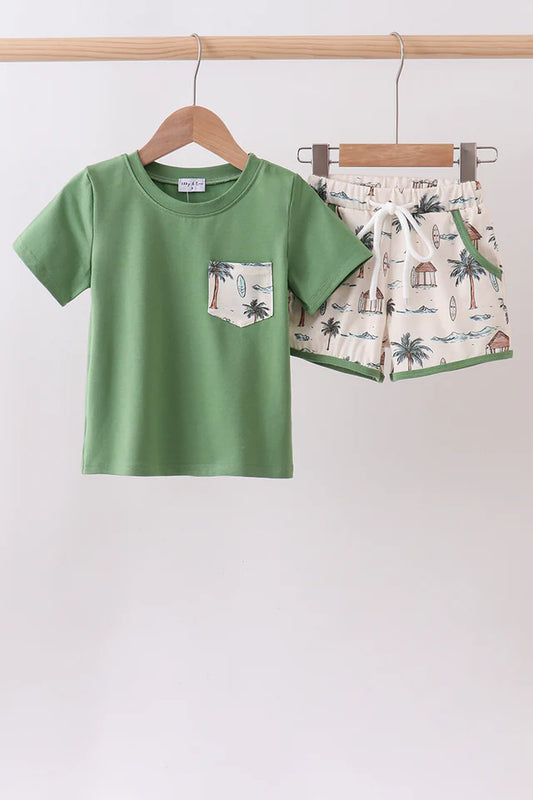 Beach Print Boys Set