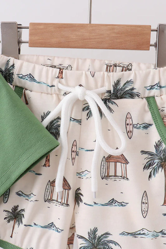 Beach Print Boys Set