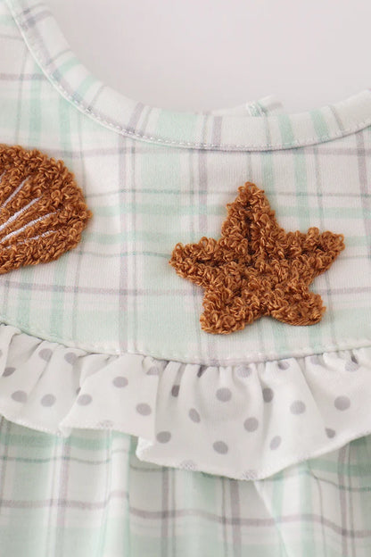 Sea Shell French Knot Ruffle Bloomer Set