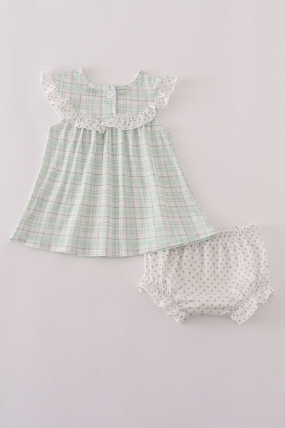 Sea Shell French Knot Ruffle Bloomer Set