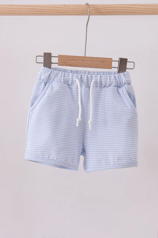 Blue & White Drawstring Shorts