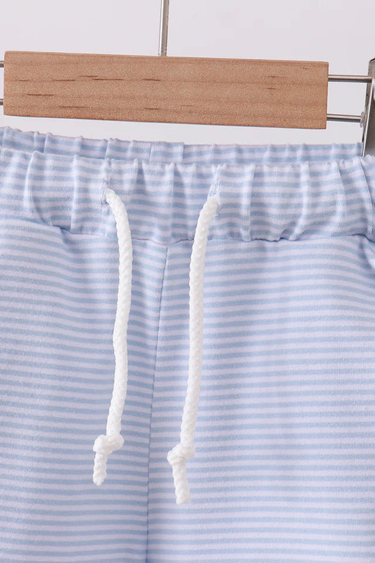 Blue & White Drawstring Shorts