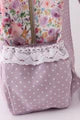 Purple Floral Print Canvas Backpack - Regular