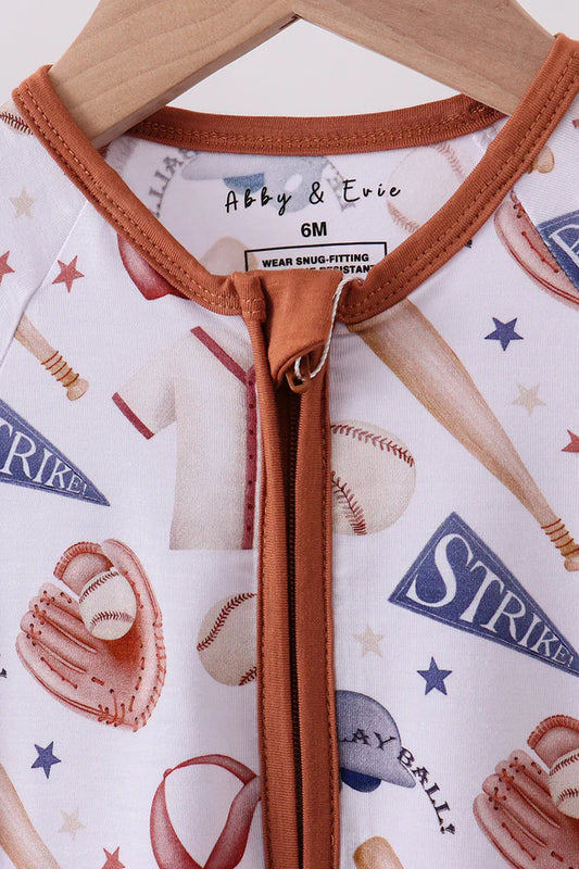Baseball Bamboo Romper Set