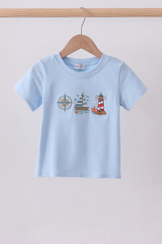 Sailboat Embroidery Top