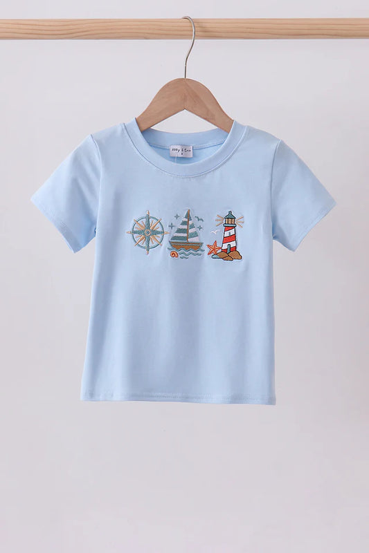 Sailboat Embroidery Top