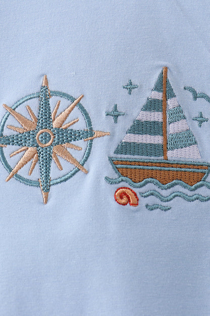 Sailboat Embroidery Top