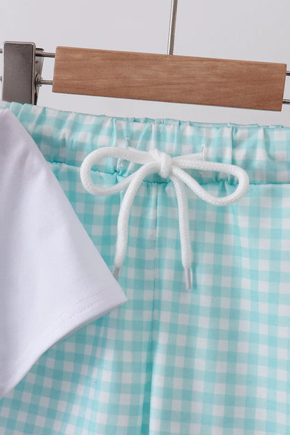 Sailboat Embroidery Short Set
