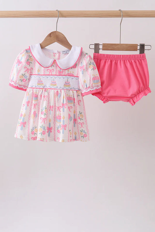 Birthday Cake Smocked Outfit
