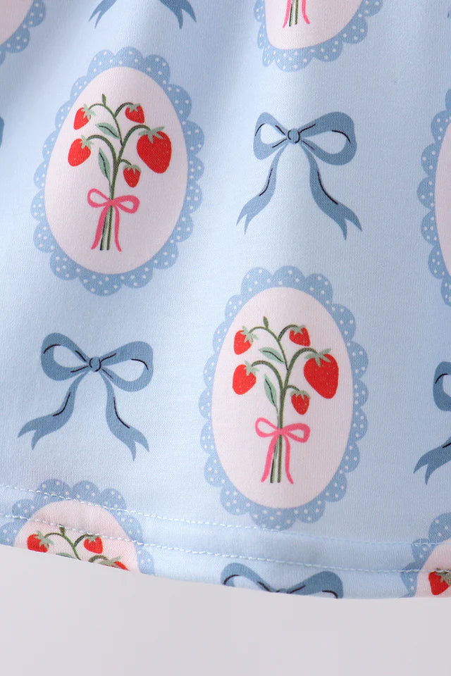 Strawberry Embroidery Bloomer Set