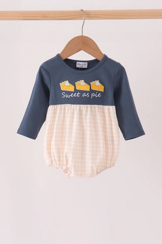 Sweet as Pie Embroidery Gingham Bubble