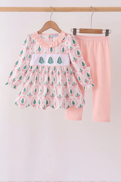 Pink Christmas Tree Embroidery Set
