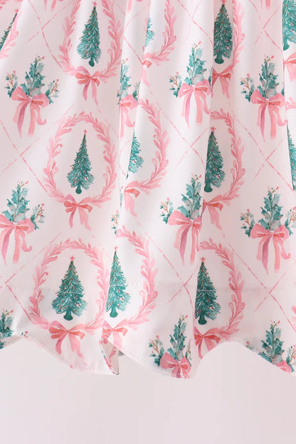 Pink Christmas Tree Embroidery Set
