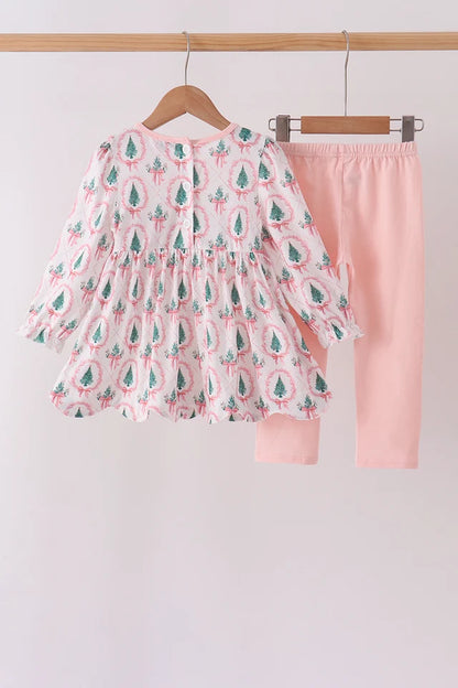 Pink Christmas Tree Embroidery Set